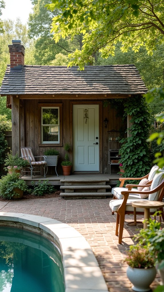 24 Creative Pool House For Small Backyard Ideas That Make Every Foot Count charming rustic pool house