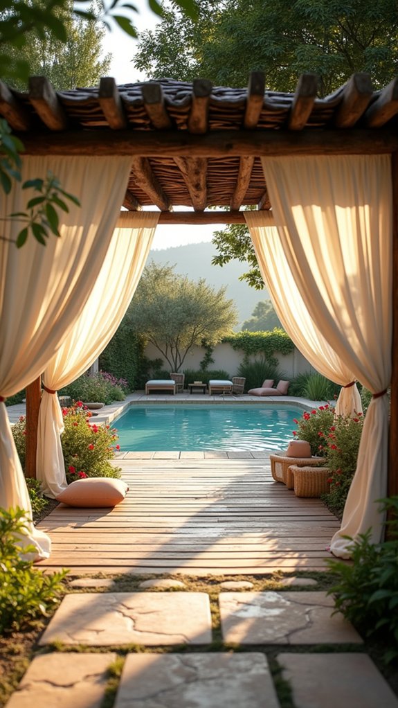 24 Beautiful Pool Shade Pavilion Ideas That Create a Retreat charming shaded relaxation retreat