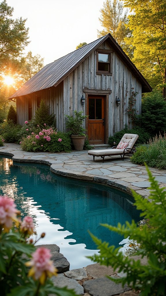 19 Rustic Pool House Ideas With Warm Natural Charm charming vintage barn retreat