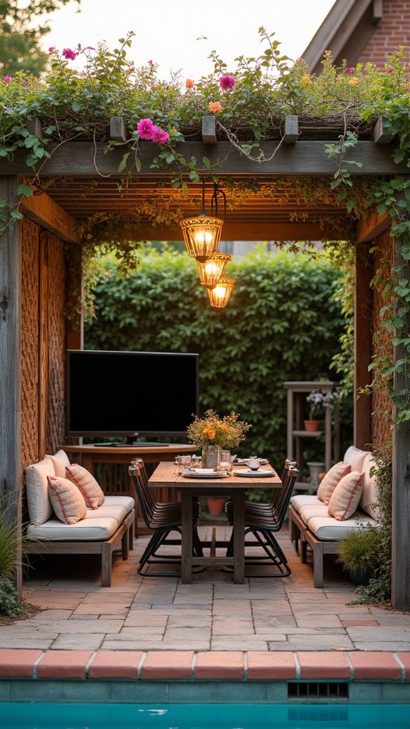 21 Trendy Pool Pergola With TV Ideas For Entertainment Outdoors charming vintage outdoor pergola