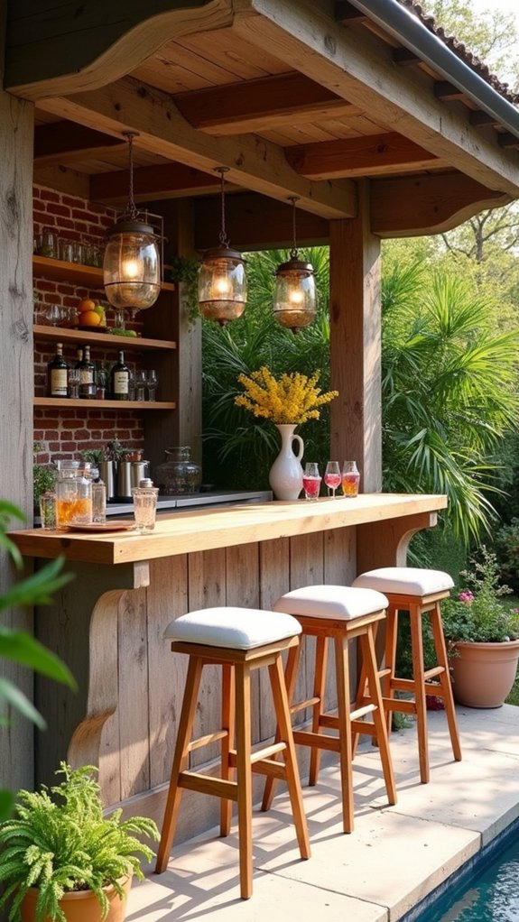 23 Functional Pool House With Outdoor Kitchen Ideas For Easy Entertaining chic cabana with cocktails