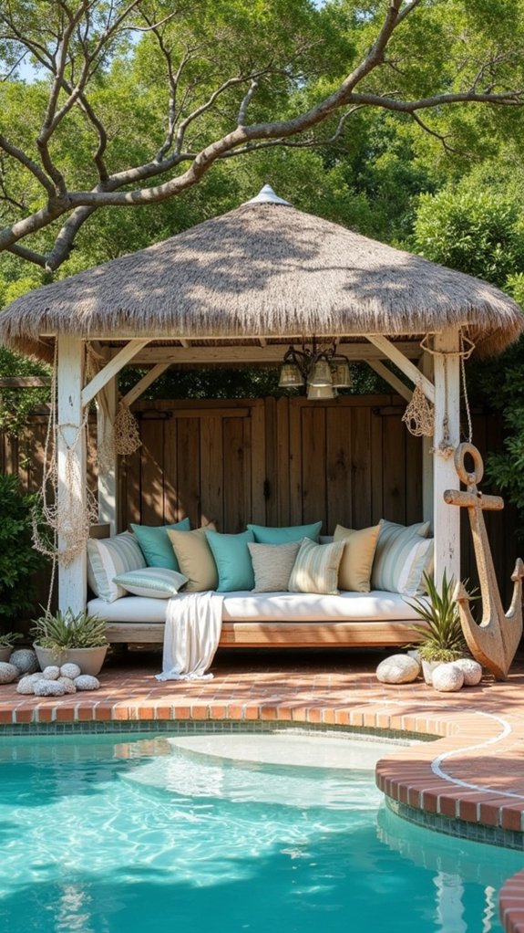coastal gazebo with nautical decor