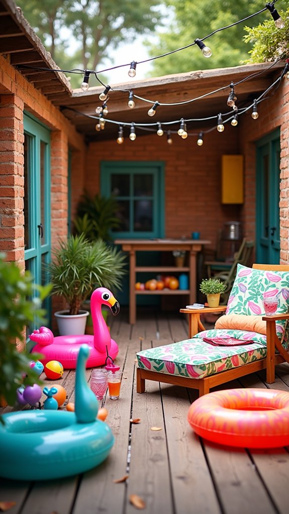 23 Creative Pool Cabana Decorating Ideas With Personality colorful pool toys fun