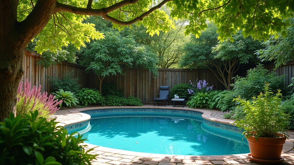 colorful poolside shade plants