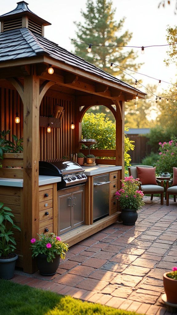 20 Functional Pool Gazebo With Kitchen Ideas Made for Hosting compact outdoor cooking space