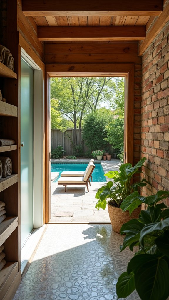 19 Smart Small Pool House Ideas That Maximize Tight Spaces compact pool house bathroom