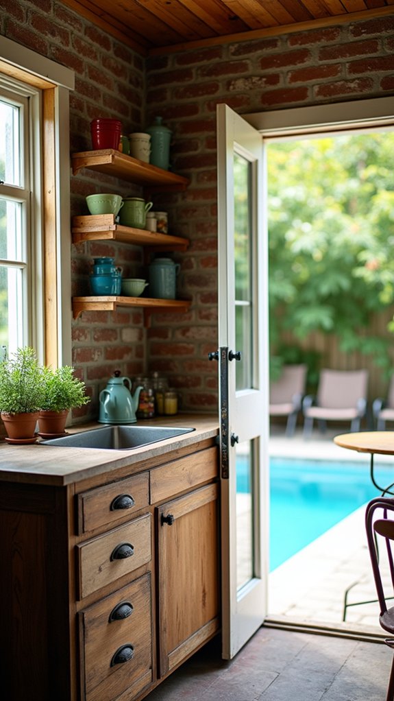 22 Budget Friendly Pool House Ideas That Still Look Beautiful convenient poolside kitchenette essentials