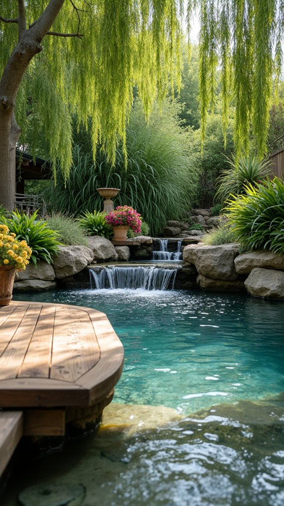 18 Natural Pool Shade Ideas That Rely on Beautiful Landscaping cooling water features enhance comfort