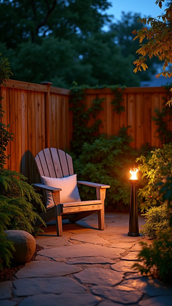 18 Relaxing Pool Lighting At Night Ideas That Create a Peaceful Mood cozy ambiance with tiki torches