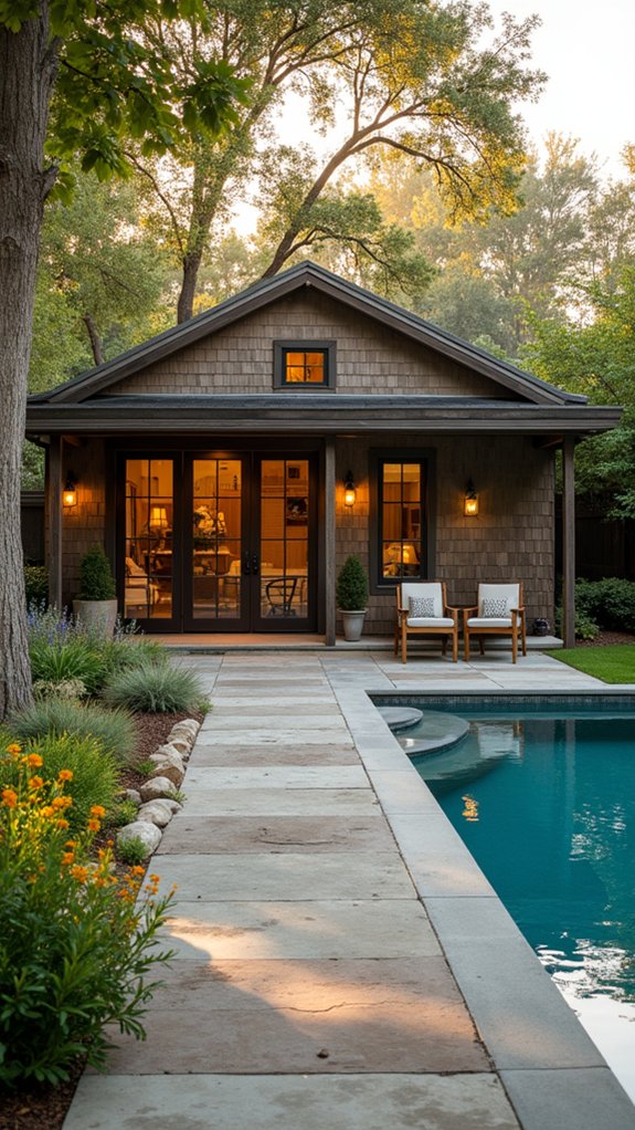 21 Inspiring Pool House Ideas That Transform Your Backyard cozy contemporary farmhouse retreat