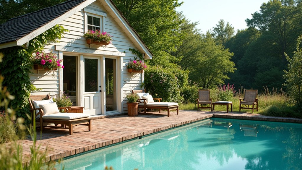 24 Farmhouse Pool House Ideas Full Of Cozy Country Style - Love Gunite Pool
