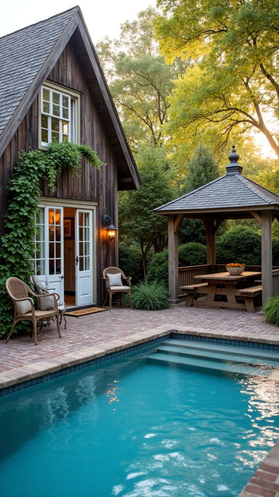 23 Elegant Pool House With Gazebo Ideas For Outdoor Gatherings cozy farmhouse pool house