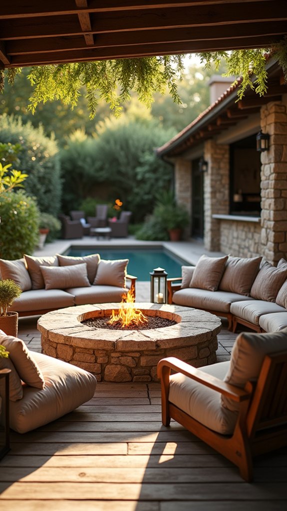 23 Functional Pool House With Outdoor Kitchen Ideas For Easy Entertaining cozy fire pit gatherings