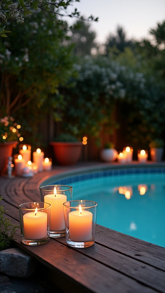 19 Stylish Above Ground Pool Lighting Ideas That Look Professionally Done cozy glow by poolside