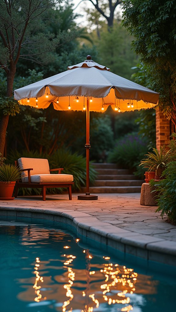 23 Charming String Lighting Around Pool Ideas That Add Simple Magic cozy illuminated outdoor gatherings
