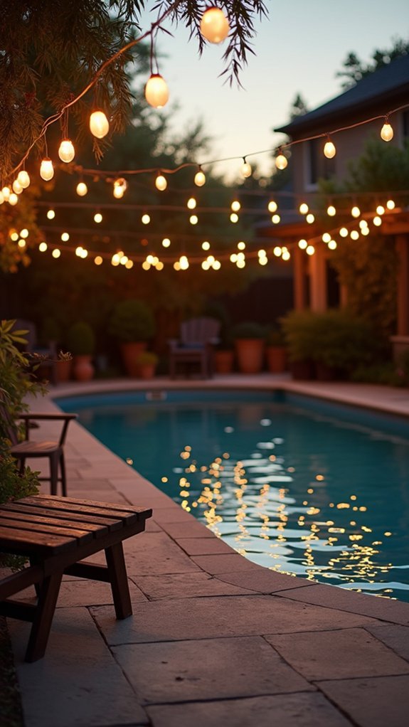 18 Elegant Pool Lighting Looks That Add Soft Sophistication cozy illuminated outdoor retreat