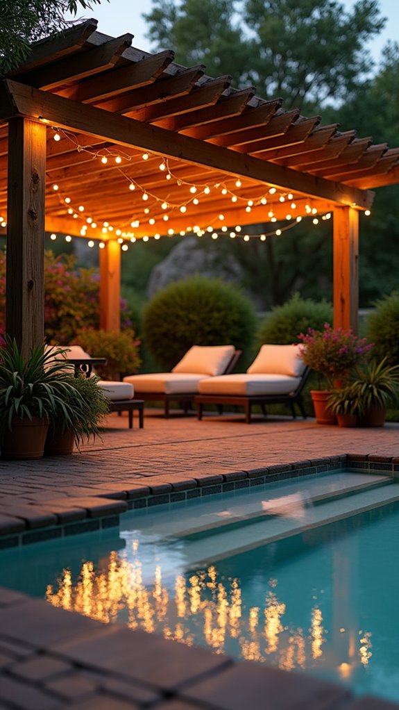 18 Elegant Pool Lighting Looks That Add Soft Sophistication cozy illuminated pergola gatherings