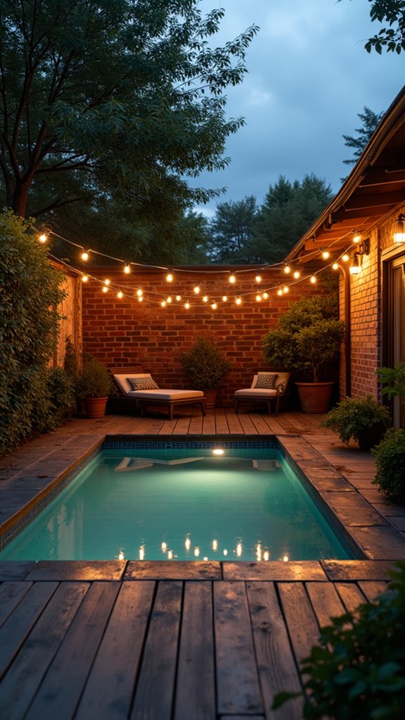 22 Calm Pool Enclosure Lighting Ideas That Feel Serene at Night cozy illuminated pool retreat