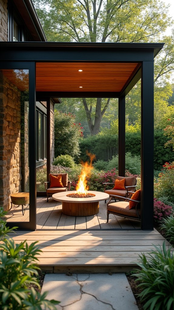 22 Warm Pool Gazebo With Fireplace Ideas That Extend the Season cozy modern glass gazebo