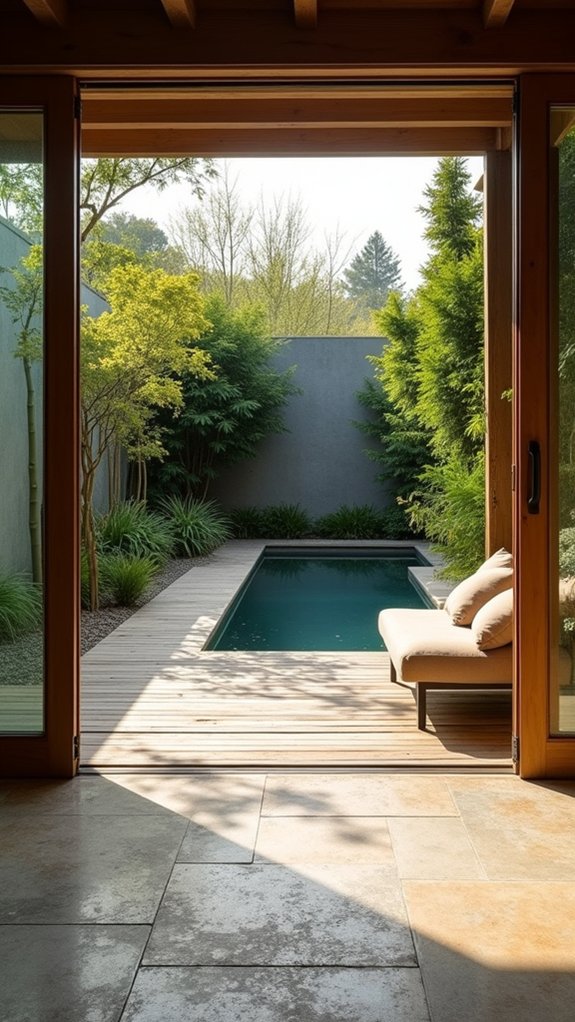 18 Serene Zen Pool House Design Ideas That Promote Calm cozy nature inspired relaxation space