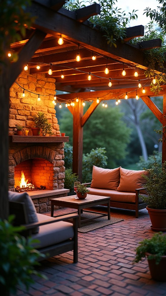 20 Cozy Pool Pergola With Fireplace Ideas For Warm Nights cozy open air pergola ambiance