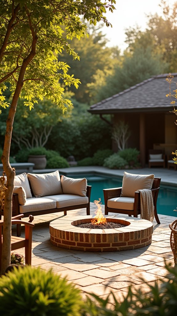 18 Serene Zen Pool House Design Ideas That Promote Calm cozy outdoor gathering space