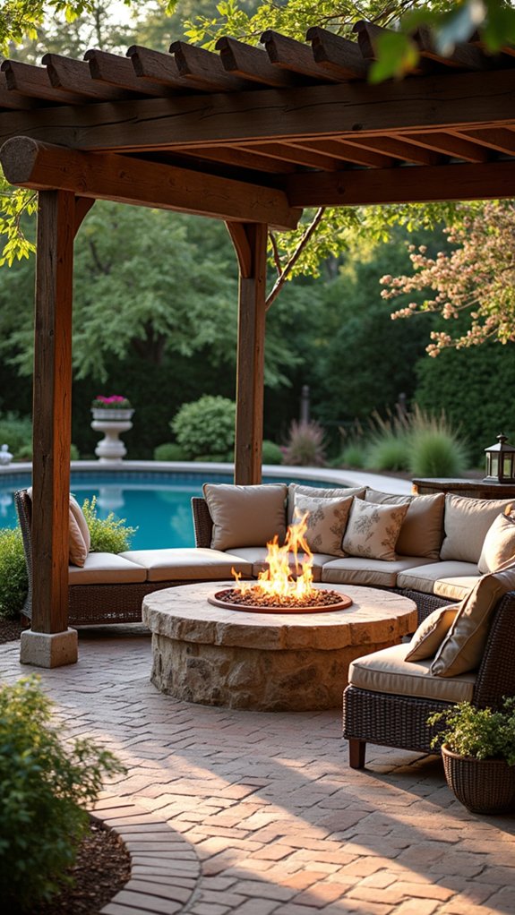 19 Rustic Pool Pergola Ideas With Earthy Appeal cozy outdoor gathering space