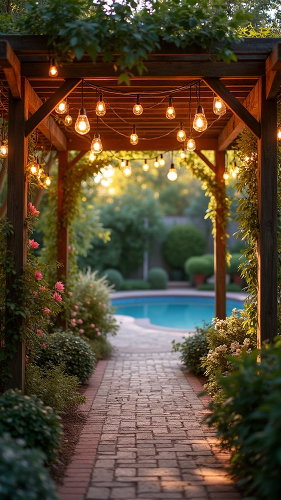 23 Charming String Lighting Around Pool Ideas That Add Simple Magic cozy outdoor lighting ambiance