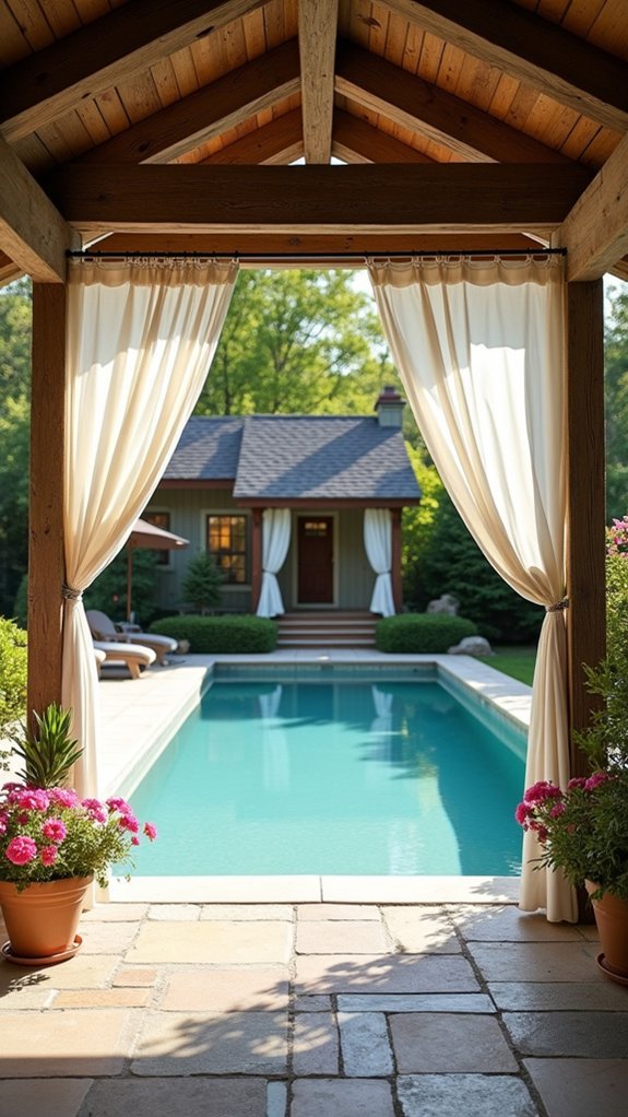 24 Beautiful Pool Shade Pavilion Ideas That Create a Retreat cozy poolside wooden canopy