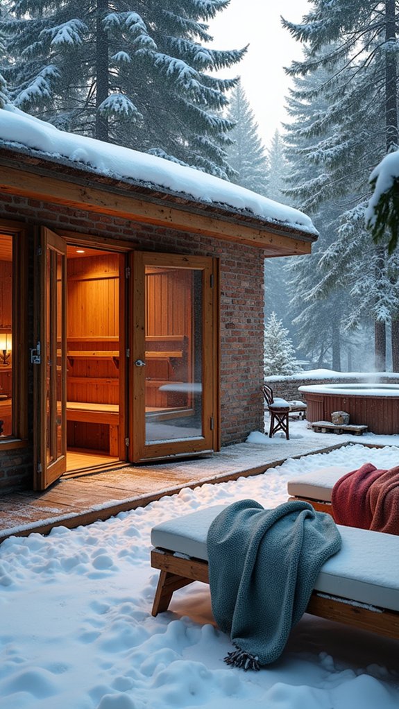 20 Relaxing Pool House With Sauna Ideas For Spa Style Living cozy sauna winter retreat