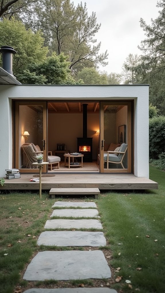 24 Cozy Pool House With Fireplace Ideas For Year Round Comfort cozy scandinavian pool house