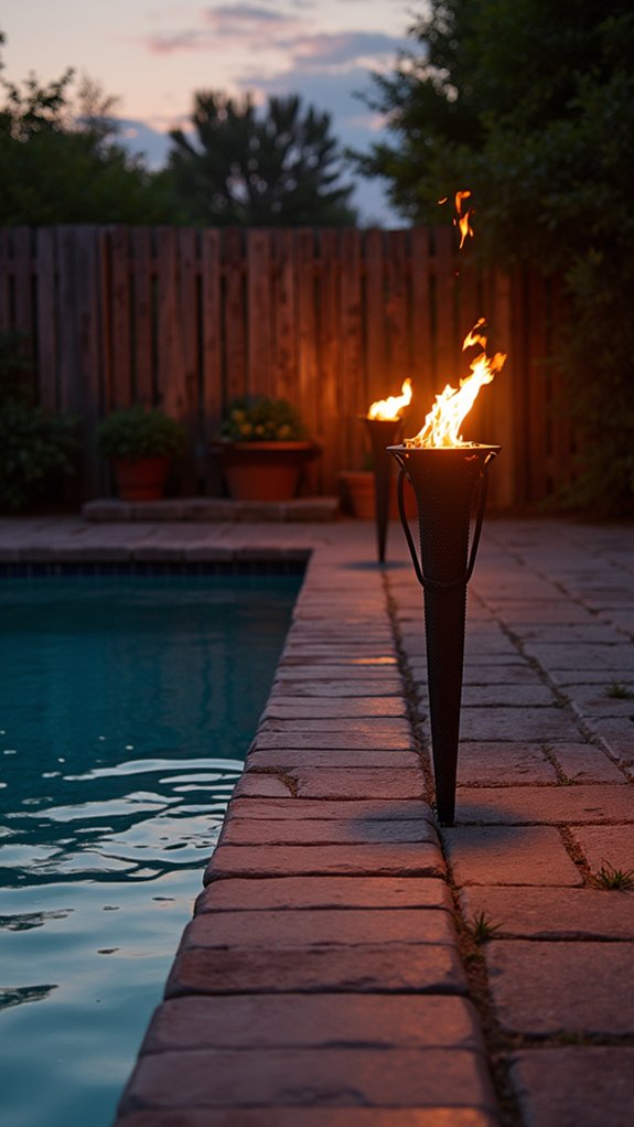 18 Clever Pool Deck Lighting Ideas That Improve Safety and Ambiance cozy tropical pool ambiance