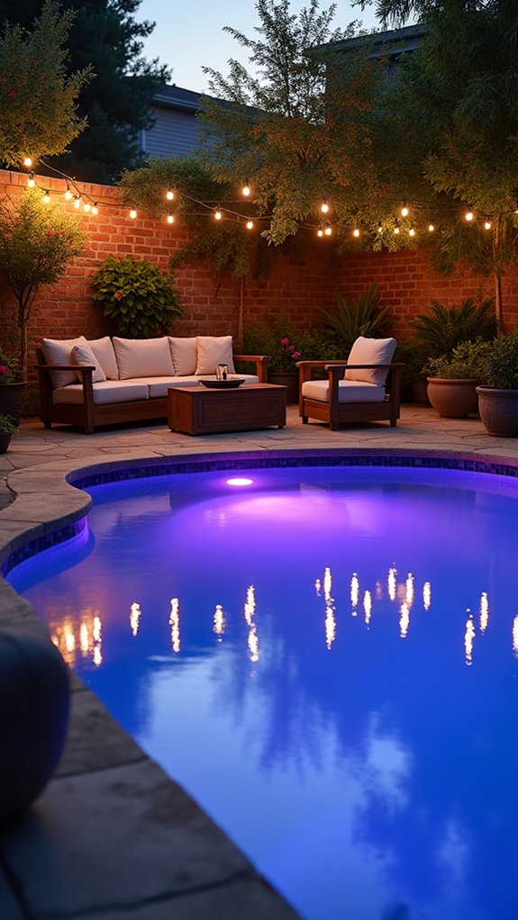 25 Bright Outdoor Pool Lighting Ideas That Elevate the Whole Yard customizable pool lighting options