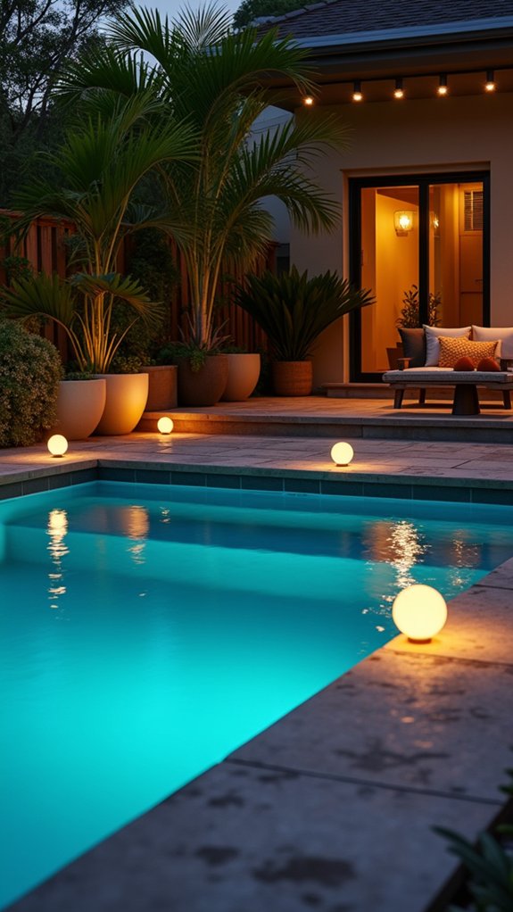 19 Modern Pool Lighting Ideas That Bring Sleek Nighttime Style customizable smart mood lighting