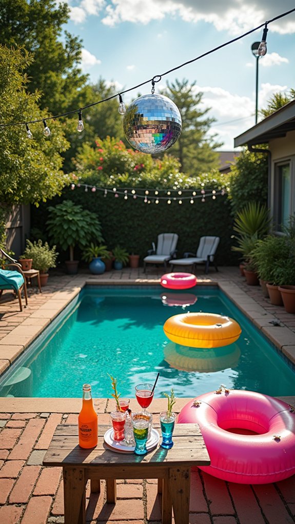 24 Fun Pool Party Lighting Ideas That Keep the Energy High disco ball water reflections