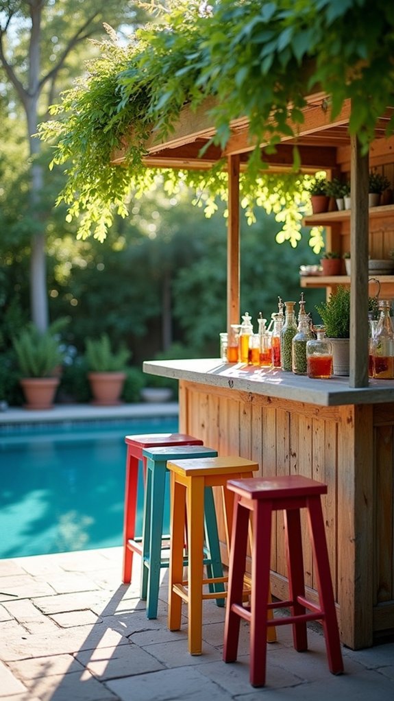 22 Budget Friendly Pool House Ideas That Still Look Beautiful diy rustic poolside bar