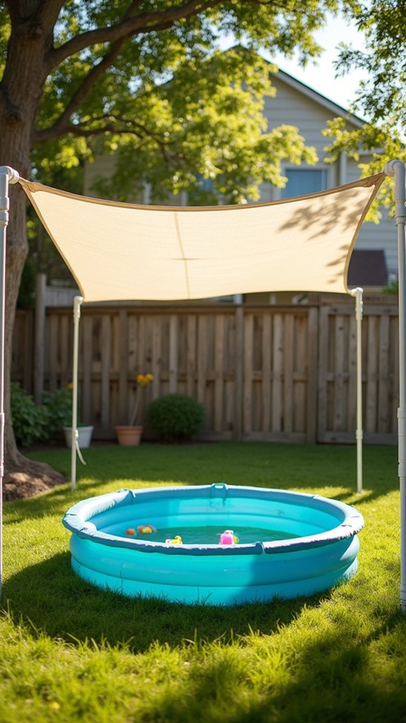 21 Handy Kiddie Pool Shade Ideas That Protect Sensitive Skin diy shade frame assembly