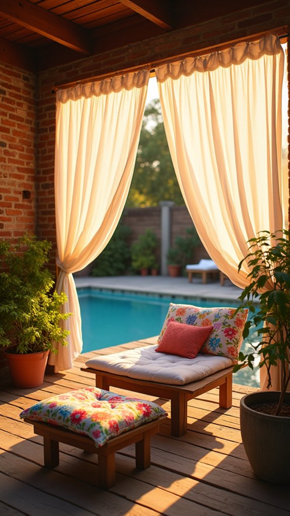 23 Creative Pool Cabana Decorating Ideas With Personality dreamy canopy with curtains