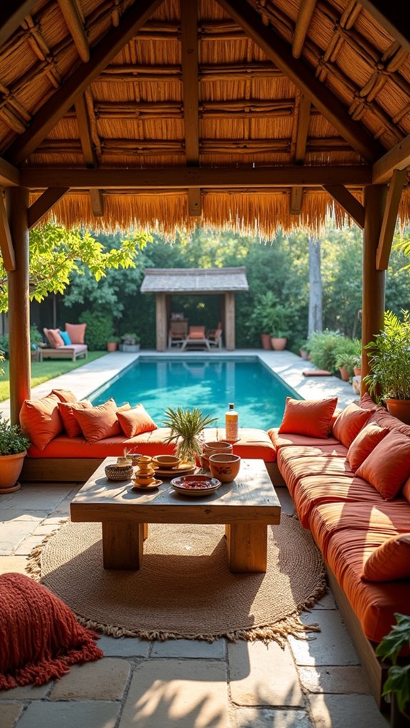 20 Functional Pool Gazebo With Kitchen Ideas Made for Hosting eclectic vibrant pool lounge