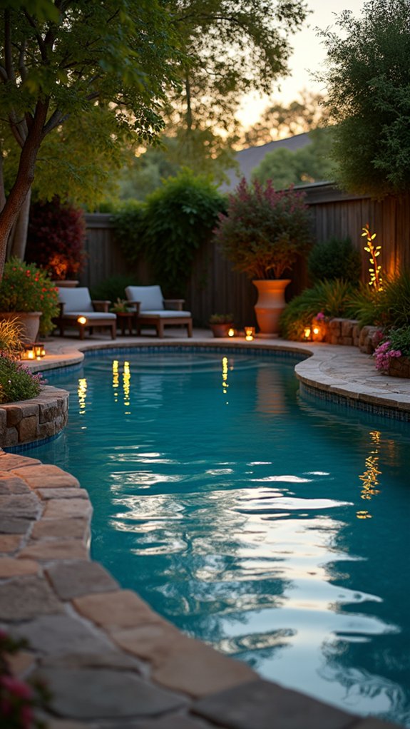 23 Gorgeous Backyard Pool Lighting Ideas That Create a Warm Evening Glow eco friendly solar pool lighting