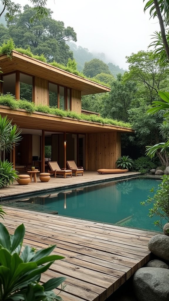 18 Serene Zen Pool House Design Ideas That Promote Calm eco friendly zen pool house