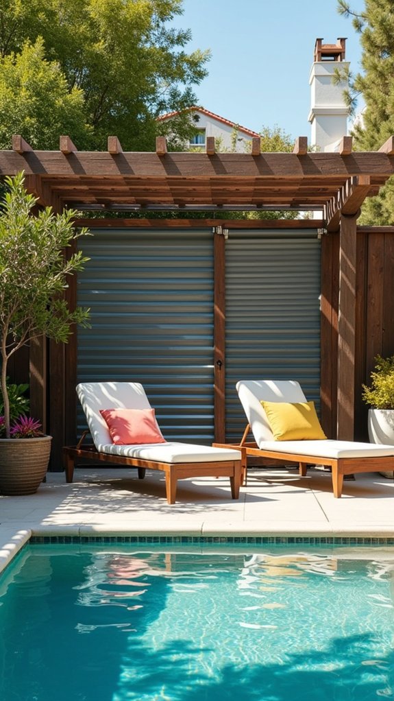 24 Smooth Retractable Pool Shade Ideas That Adjust Effortlessly effortless outdoor light control
