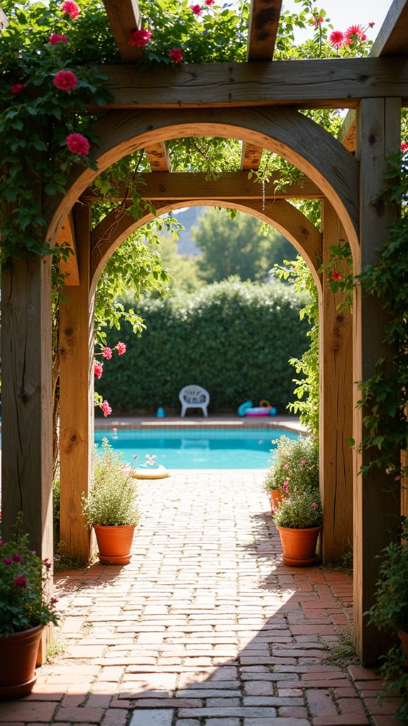 18 Simple DIY Pool Shade Ideas You Can Build Quickly elegant arched pergola design