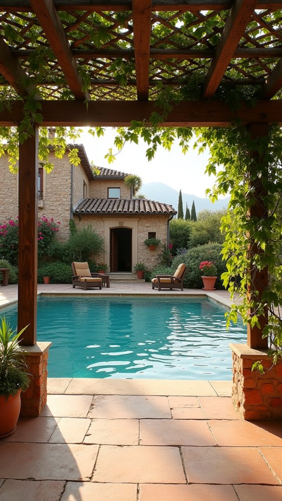20 Refined Pool Pergola Design Ideas With Architectural Interest elegant arches vibrant gardens