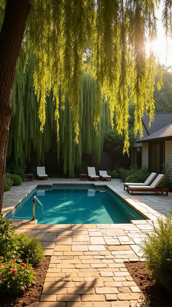 25 Shade Trees For Pool Area Ideas That Bring Cooling Greenery elegant aromatic low maintenance trees