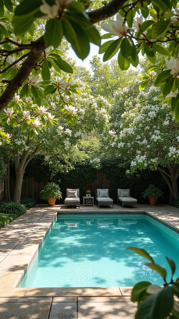 25 Shade Trees For Pool Area Ideas That Bring Cooling Greenery elegant blossoms and shade