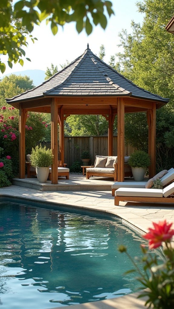 19 Modern Pool Gazebo Design Ideas With Clean Geometry elegant hexagonal gazebo design