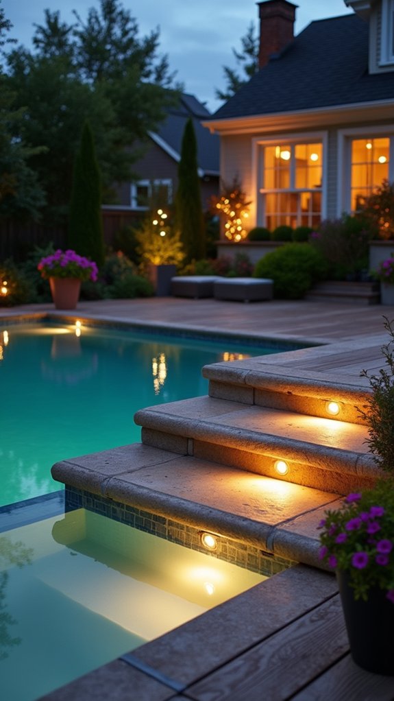 20 Inspiring Pool Lighting Design Concepts That Highlight Every Feature elegant illuminated pool steps