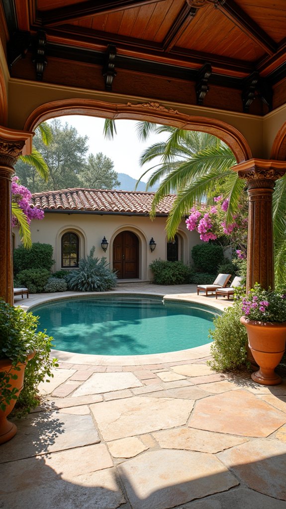24 Beautiful Pool Gazebo Ideas That Add Shade and Structure elegant mediterranean outdoor retreat