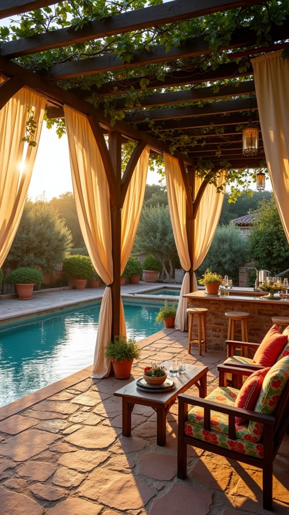 23 Fun Pool Pergola With Bar Ideas For Social Evenings elegant mediterranean pool oasis